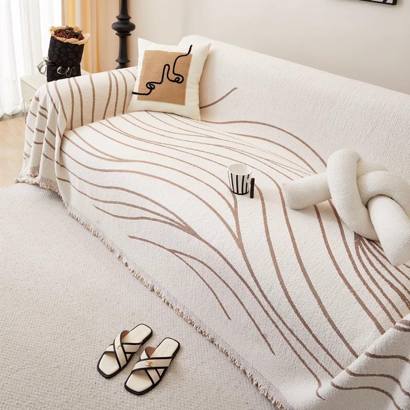 Осенне-зимний плотный однотонный плюшевый диванный чехол для полотенца, белый чехол для дивана, нескользящий цельный чехол для полотенца