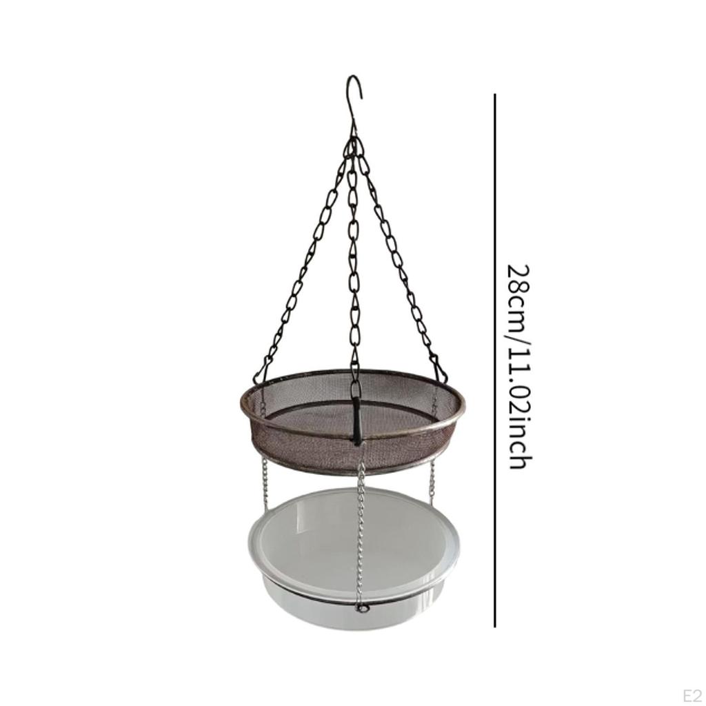 Подвесной лоток для кормушки для птиц, подвесной, декоративный, кормушка для патио, металлическая сетка