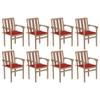 Day and Night - Day and Night Stackable Garden Chairs 8 Units Solid Teak Wood with Cushions