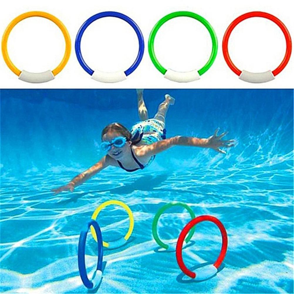 4 Pcs/Pack Child Kid Swimming Pool Underwater Diving Rings Toys Underwater Swimming Pool Diving