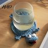 Handmade Animal Table Mats Hand Crocheted Yarn Coaster, Cute Lizard Shaped, Heat Resistant Non Slip Coffee Mug for Desk Tabletop Protection