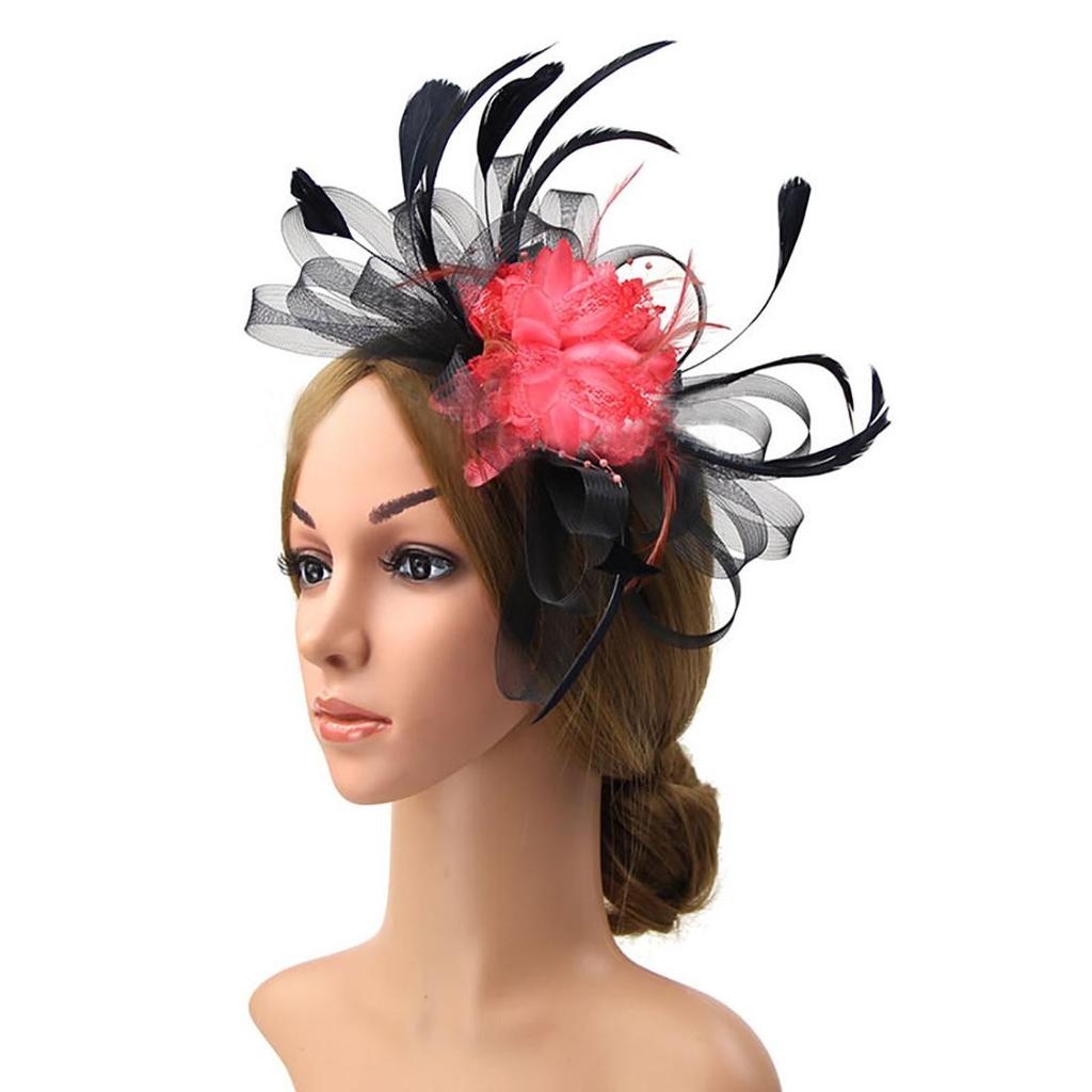 Large Wedding Feather Hair Fascinator On Headband Ladies Day Royal Ascot Races Aliceband Net