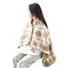Winter Throw Blanket Plaid Super Soft Polar Fleece Thermal Insulation Single-Breasted Shawl Nap Blanket for Daily Use Work Home School