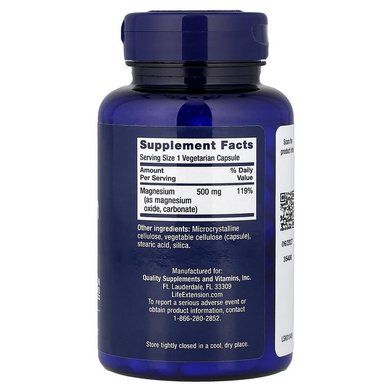Magnesium Caps , 500 mg, 100 Vegetarian Capsules