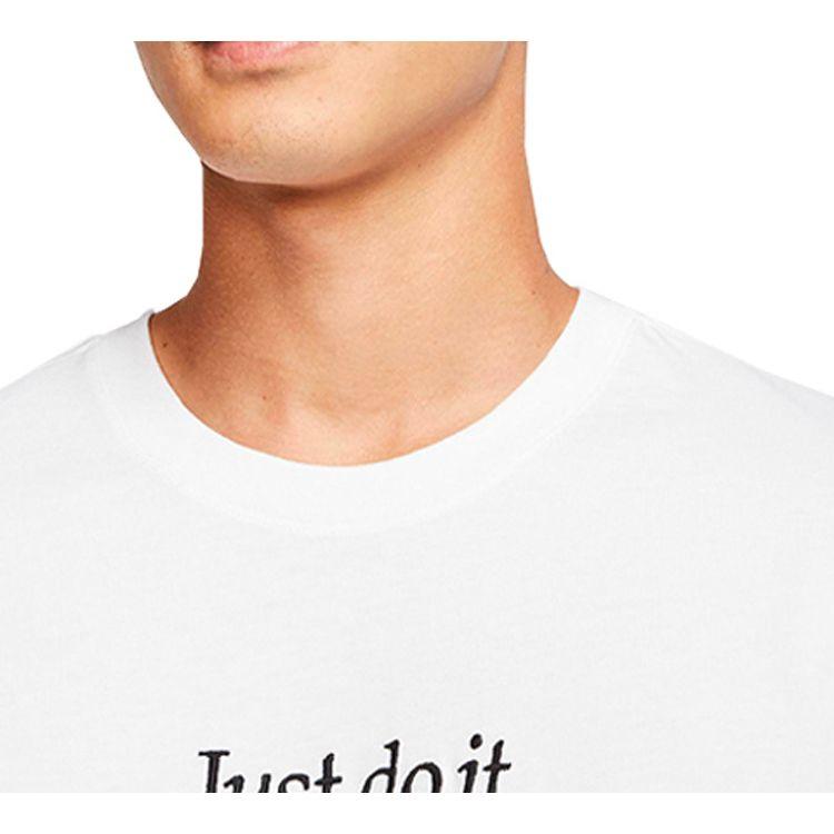 Nike Спортивная футболка Just Do It с коротким рукавом, мужские топы, белые CD9633-100