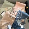 Luxury Winter 100% Wool Scarf Women Cashmere Handkerchief Warm Pashmina Female Shawl 2 Colours Wrap Soft Bufanda Scarves Stole