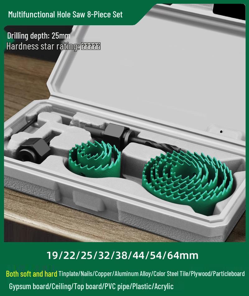 Green Forest Hole Saw Drill Bit for Metal, Wood, Plastic, and Gypsum Board