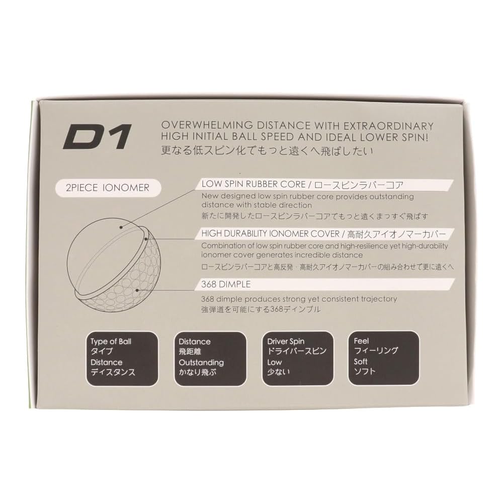 Мячи для гольфа Honma BT2201 Soft Ionomer Distance, набор 12 шт., разноцветные
