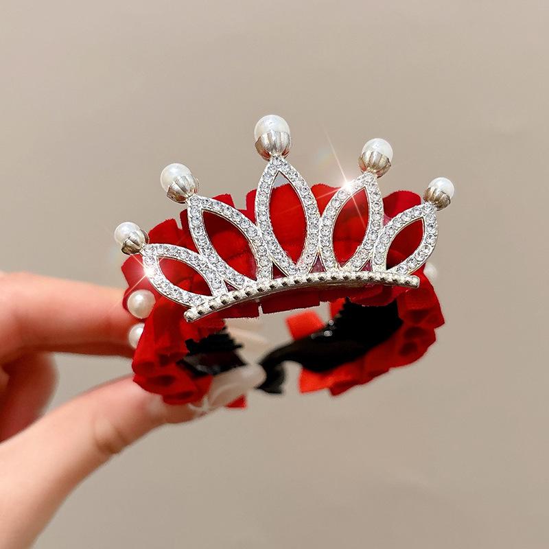 Crown Headdress Ponytail Holder for Little Girls – Birthday and Festive Hair Accessory