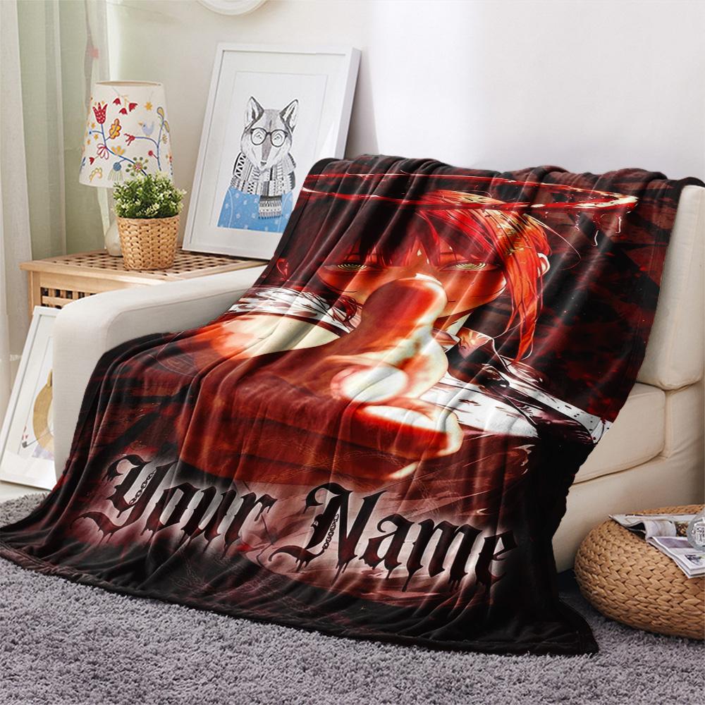 1PC Blood Determination Custom Name Patterned Flannel Blanket Suitable For All Seasons For Home Decor Warmth And Comfort Gifts Holiday Present