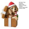 Christmas Puppy Resin Ornament Cute Puppy In Scarf Figurine Christmas Showcase Desk Home Office Decorations