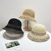 Hollow Knit Beach Sun Hat Woven Straw Basin Hat Fashion Fisherman Hat for Women