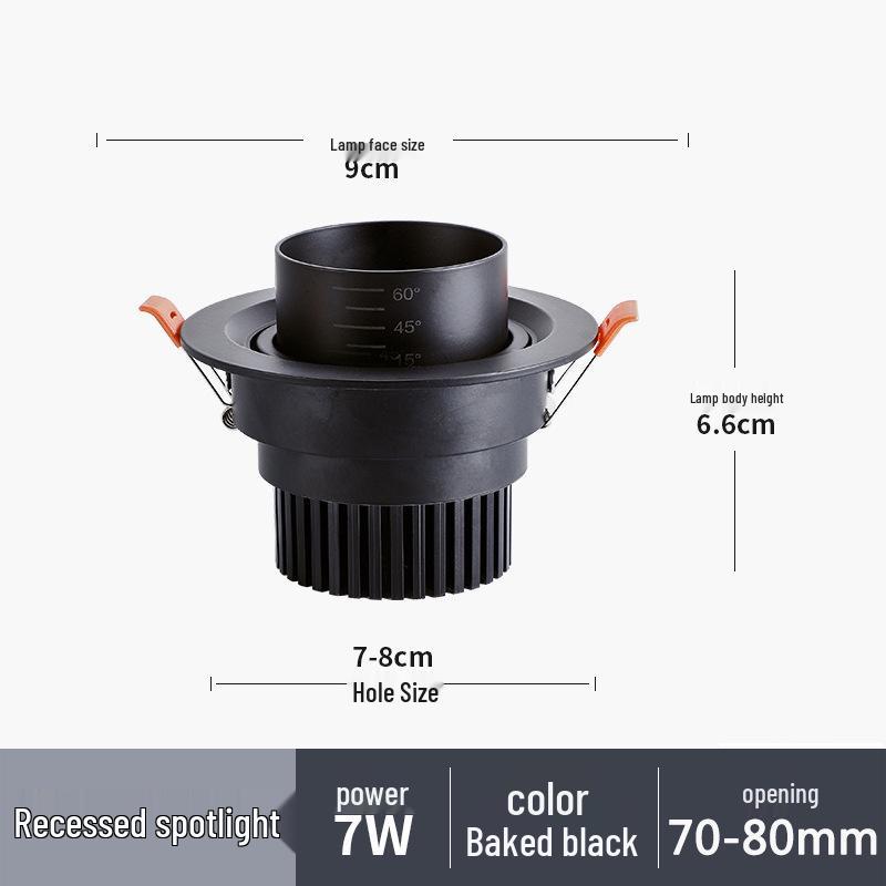 Светодиодный зумируемый встраиваемый потолочный светильник-спот на гибкой ножке для гостиной