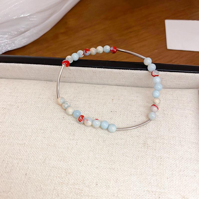 Gravel Simple Flower Crystal Square Bracelet Korean High-end Bracelet Niche Versatile Jewelry Women