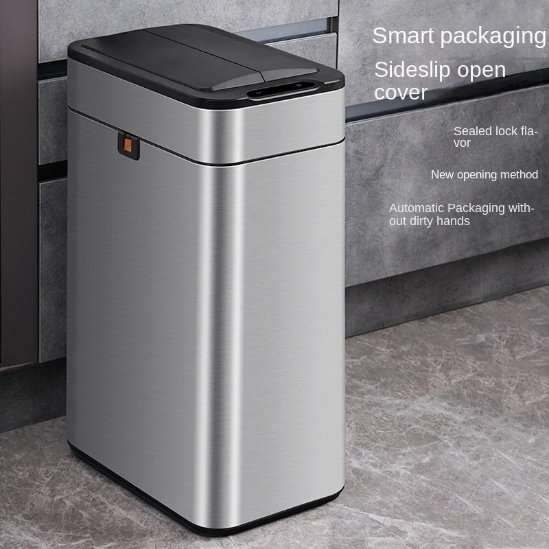 Умный мусорный бак из нержавеющей стали, автоматический датчик, кухонное мусорное ведро, большая емкость, корзины для пищевых отходов, корзина для мусора в ванной комнате