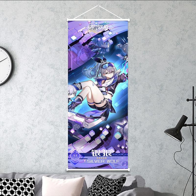 25x75 см Honkai Star Rail подвесная картина Kafka DanHeng персиковая кожа декоративный свиток