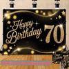 Party Backdrop 70Th Birthday Flat Golden Number Round Event Photo Background Front Door Decor