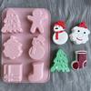 Рождественский носок Санта-Клауса Силиконовая форма для шоколада Снежинка Дерево Снеговик Конфеты Печенье Форма для льда Мыло Свеча DIY Торт Декор Подарок