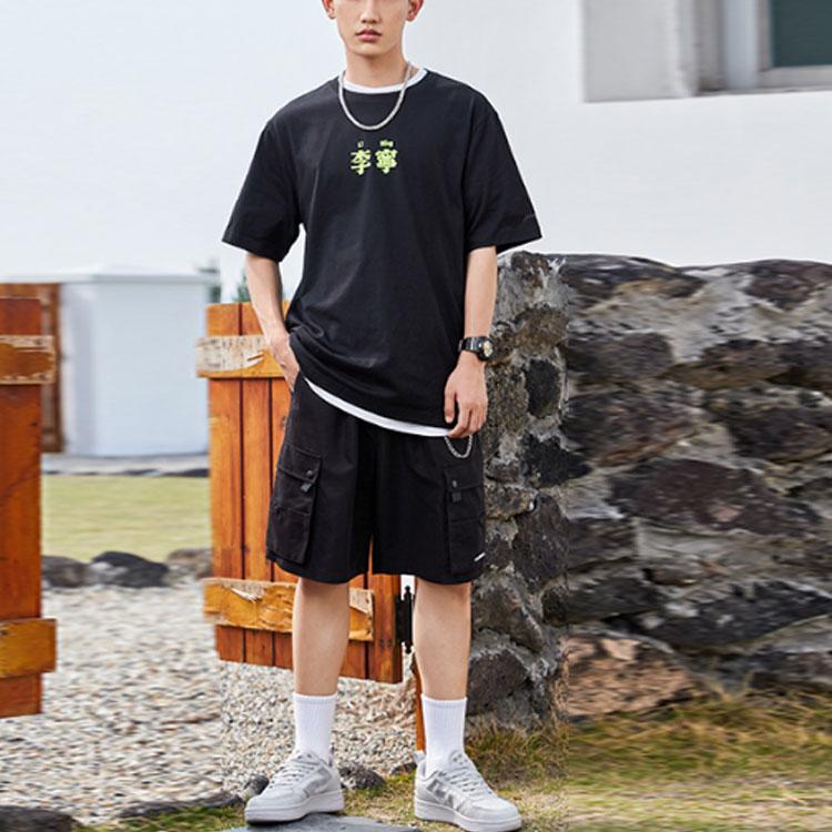 Li-Ning Casual Sports Round Neck T-Shirt Unisex Tops Black AHSR708-1