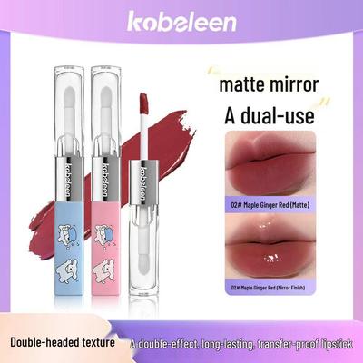 Двусторонний блеск для губ Kobeleen Mist Party: Помада с зеркальным блеском и бархатно-матовым финишем