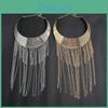 Fashionable Retro Multi Layer Tassel Design Women Metal Necklace For Sweaters