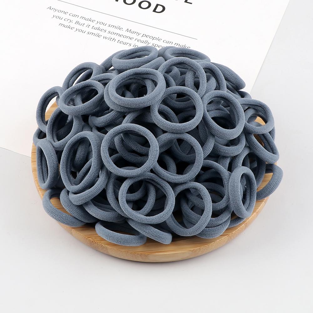 20/30/50/100/200pcs Colorful Hairband Black Grey Rubber Band Nylon Hair Elastic Ponytail Hairstyle Scrunchies Hair Accessories