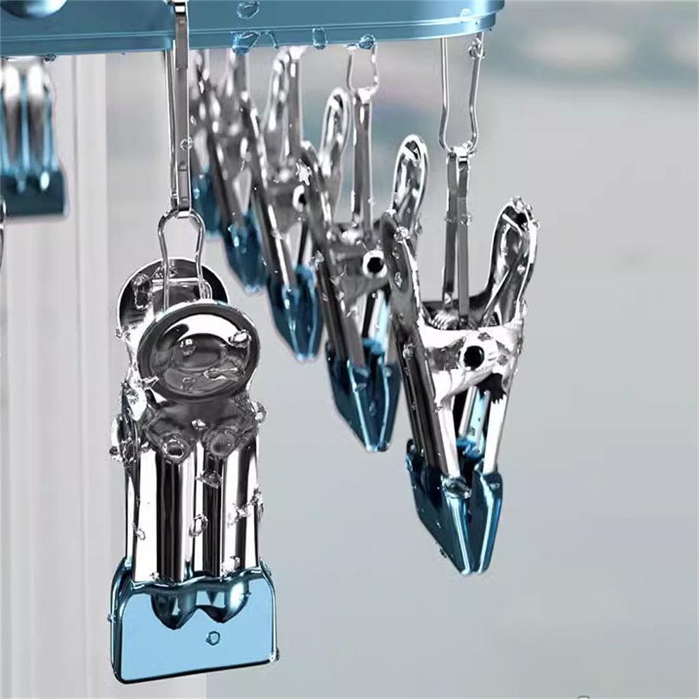 Сушилка для одежды из алюминиевого сплава с 26 зажимами, многофункциональная, для сушки домашних носков и нижнего белья, водонепроницаемая и солнцезащитная