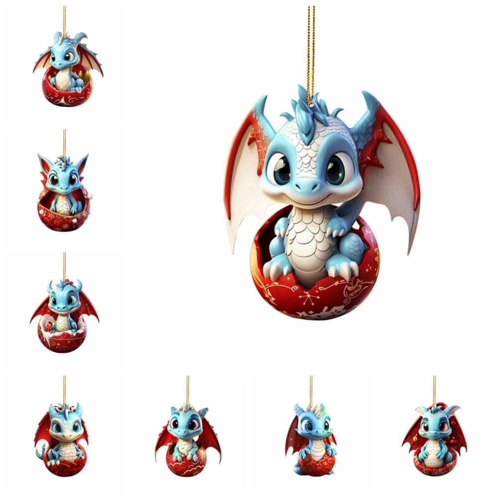 Реалистичный кулон в виде детеныша летающего дракона, мультяшный плоский кулон на рождественскую елку, новогодний подарок