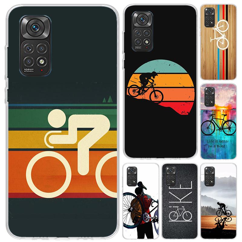 Спортивный чехол для телефона на велосипед для Xiaomi Redmi Note 15 14 14S 13 12S 12 Pro 11S 11 Plus 11T 11E 10S Мягкий чехол с принтом Shell Redmi