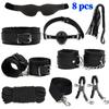 VaHppy SM BDSM Bondage Exquisite Sets 4colors Plush Leather Erotica Sex Toys for Couples Handcuffs Flirting