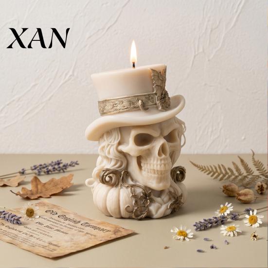 Aromatherapy Candle Mold 3D Cowboy Skull Silicone Mold, Halloween Skeleton for Epoxy Shaped Resin, Making, Soap, Clay, Wax Casting, Home Decor