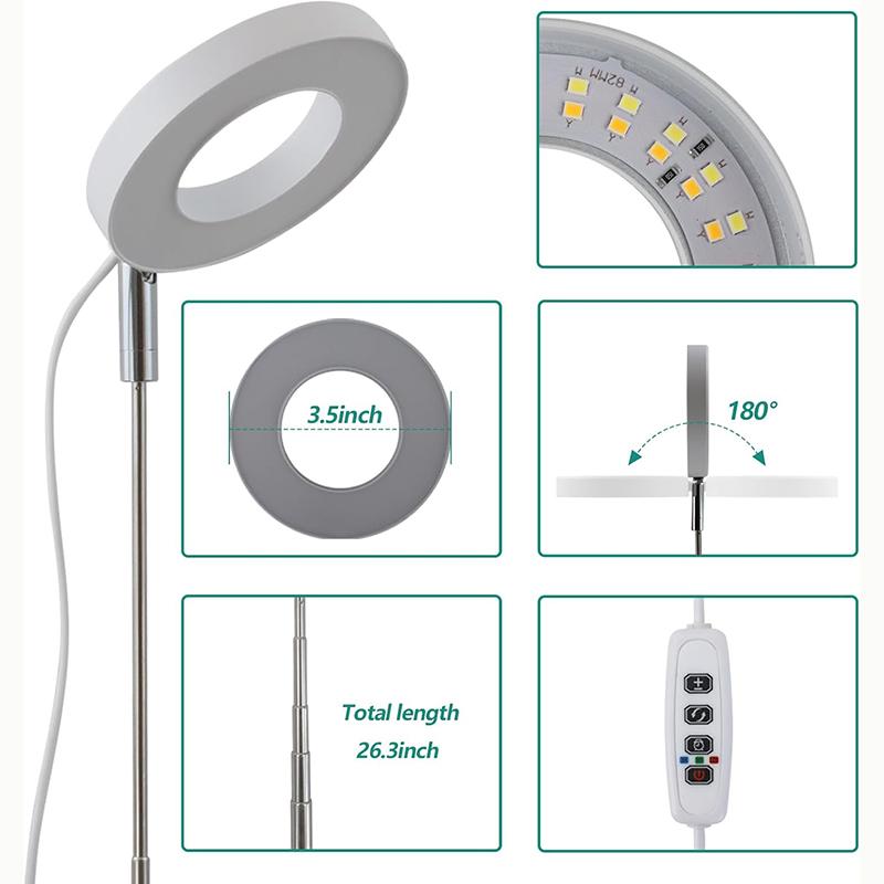 Светодиодный светильник для выращивания растений, полный спектр, для комнатных растений, регулируемая высота, автоматический таймер, низкое безопасное напряжение 5 В