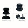 Circular 25mm Pipe End Plastic Insert With Screw & Nuts Furniture Leveling Feet For Cabinet Plastic Head Screw
