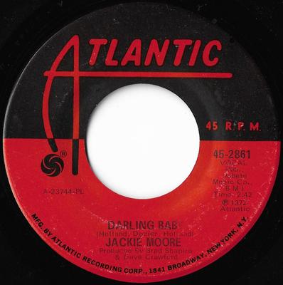 7-дюймовая пластинка JACKIE MOORE - Darling Baby / Something In A Look 452861 Atlantic 1972 US Соул/Фанк Б/У
