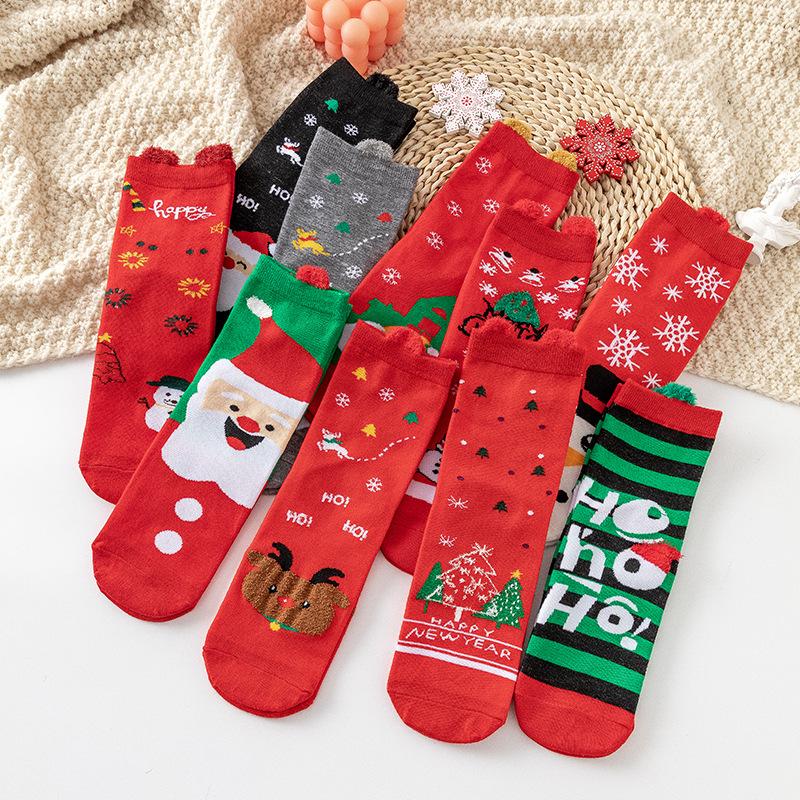 Christmas Cotton Cartoon Socks Merry Christmas Decorations For Home Xmas Ornaments Gifts Party Supplies Happy New Year