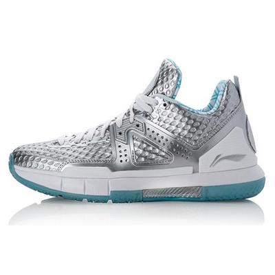 Li Ning WOW 5 Way Of Wade 5 Удобные Нескользящие Легкие Низкие Баскетбольные Кроссовки Мужские Серебристо-Белые ABAL047-35