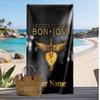 Bon Jovi Custom Beach Towel, Print Your Name Text Lightweight Absorbent Towel for Swimming Travel