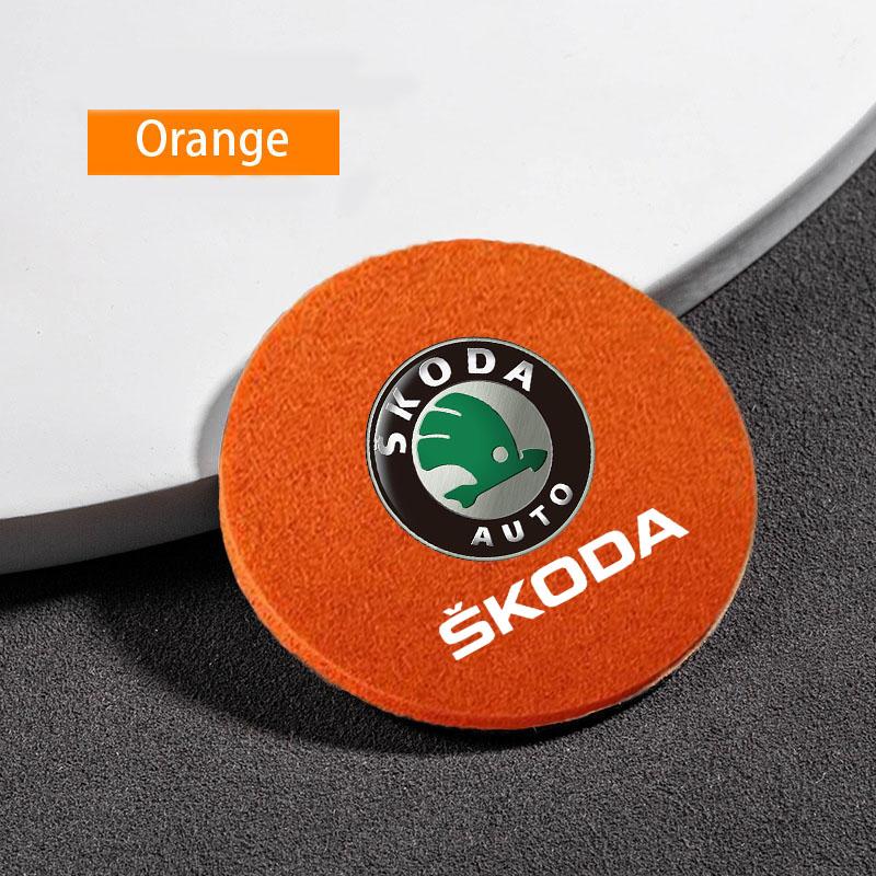 Car Water Coasters Non-slip Insulation Pad Groove Mat For Skoda octavia 2 a7 a5 rapid fabia yeti superb SCALA citigo Accessories RS2