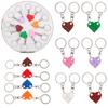 2PCS Fashion Separable Couples Friendship Building Block Keychains Key Ring Key Buckle Heart Pendant