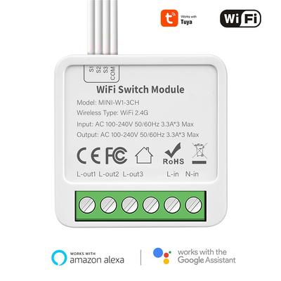 Tuya Mini 2/3/4 Gang Wifi Smart Switch 2 Way Module On Off Breaker Беспроводные удаленные голосовые переключатели для Google Home Alexa Alice