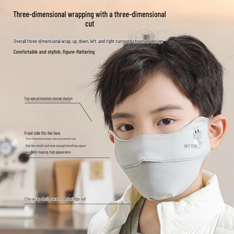 Children's Pure Cotton Warm Winter Mask - Breathable Cold Protection for Boys & Girls