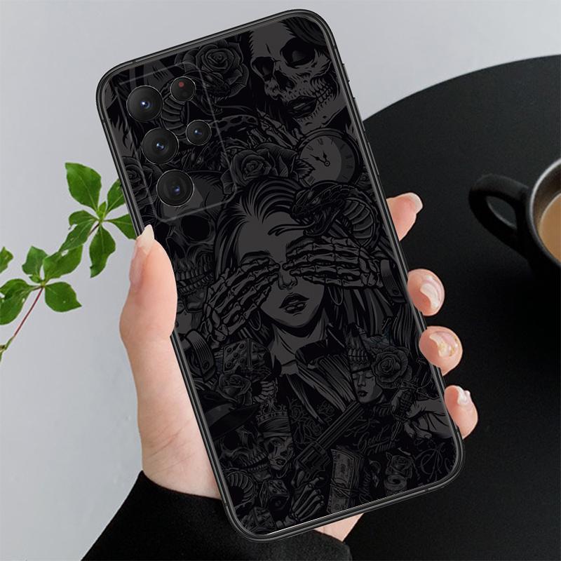 Чехол для телефона Skull Rose Art для Samsung A52S A21S A33 A23 A13 A14 A32 A52 A53 A54 A51 A71 M51