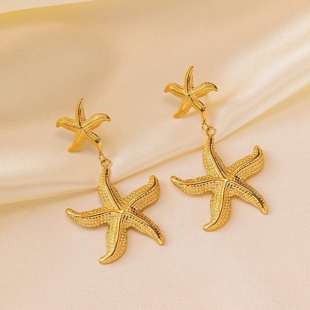 Bohemian Starfish Dangle Earrings Golden Starfish Drop Earrings Starfish Stud Earrings Lady/Gifts