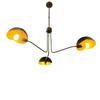 3-Arm Brass Pendant Chandelier Modern Ceiling Light Fixture for Kitchen, Living Room, Bathroom Mid-Century Hanging Lamp