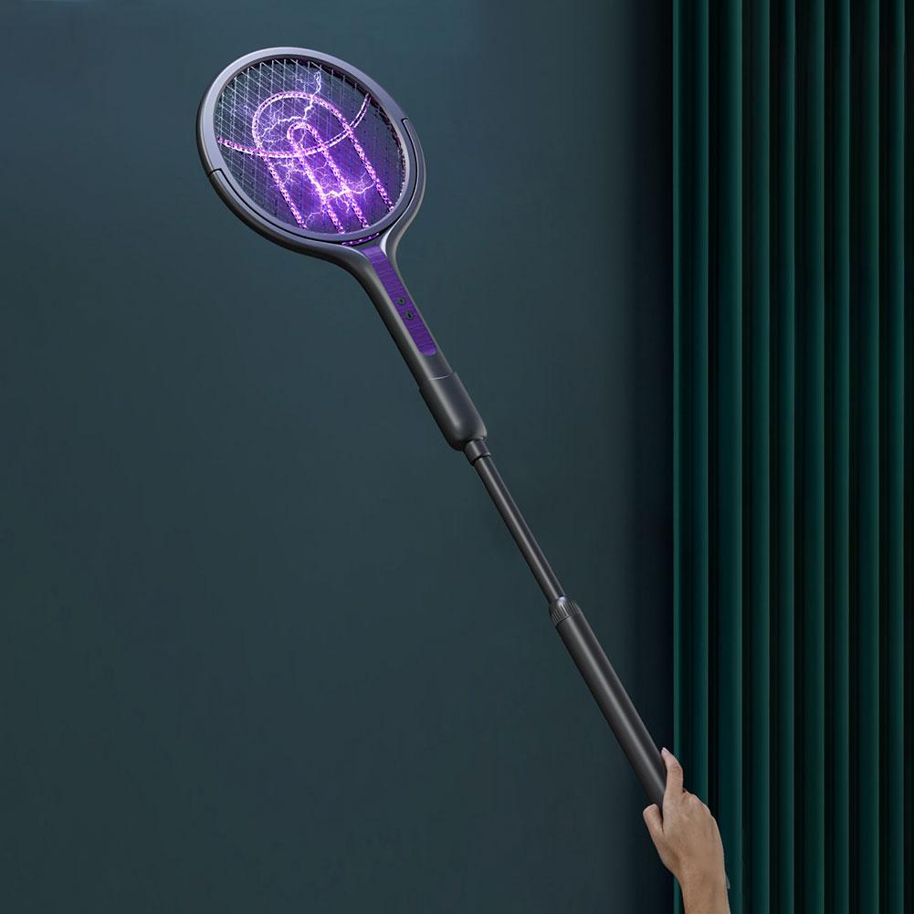 Rotating Head Electric Fly Swatter Rechargeable Fly Zapper 2 In 1 Fly Killer and Mosquito Trap Lamp for Indoor and Outdoor