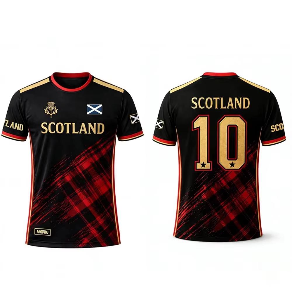 2026 Scottish Flag Printed T-shirt Summer Breathable Speed Drying Sports Football Suit Men's Daily Training Suit Fan Gift