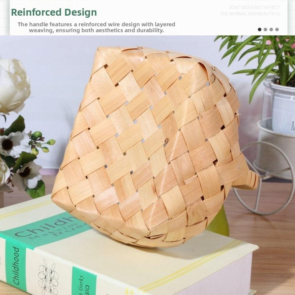 with Handle Wood Basket  Home Decoration /Restaurant Serving Tabletop Display