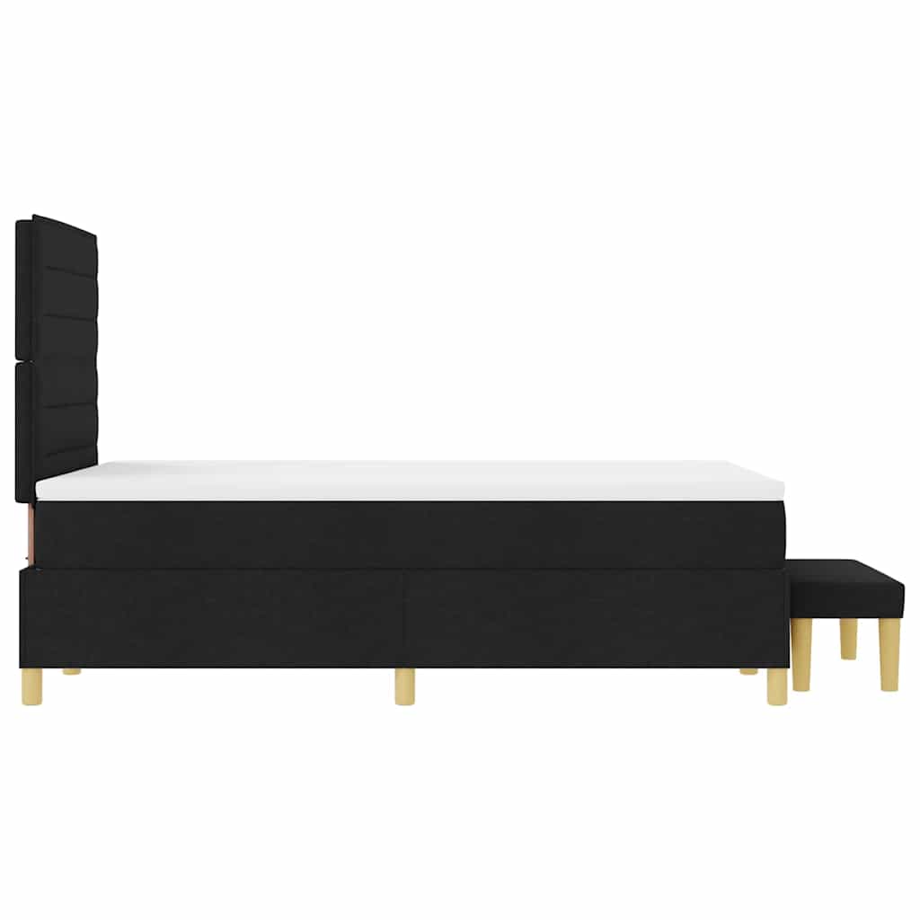Box Spring Bed with Headboard Black 200 x 120 cm Fabric
