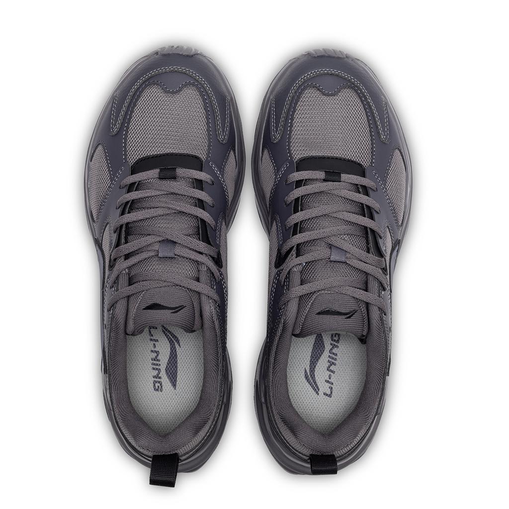 New LiNing Pulse Abrasion Resistant Breathable Support Low Top Chunky Sneakers Men's Smoke Ink Gray AGCV145-3