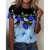 Fashion Tops For Woman Tees 2024 Summer Women Shirt 3D Floral Print Short Sleeve Female T-shirts Plus Sized Women's Y2k Clothing